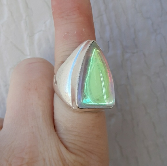 New Men's Rainbow Fire Topaz 925 Silver Ring. - Picture 7 of 7